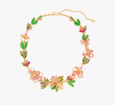 Kate Spade Paradise Floral Statement Necklace In Gold