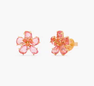 Kate Spade Paradise Flower Studs In Pink/gold