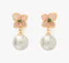 Kate Spade New York Pastel Petals Mixed Stone Flower Drop Earrings In Gold Tone In Multi