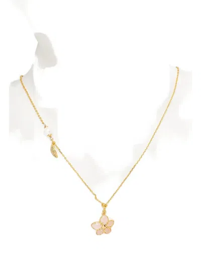 Kate Spade Pastel Petals Pendant Necklace In Gold
