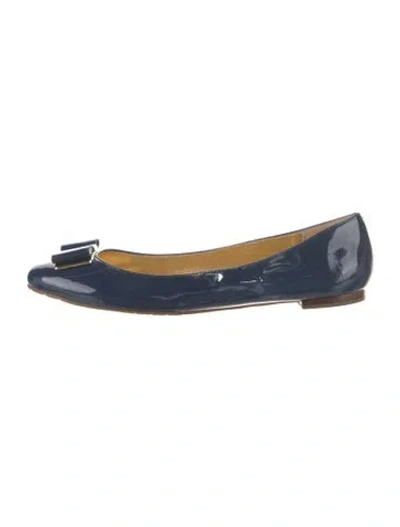 Pre-owned Kate Spade Patent Leather Ballet Flats In Blue