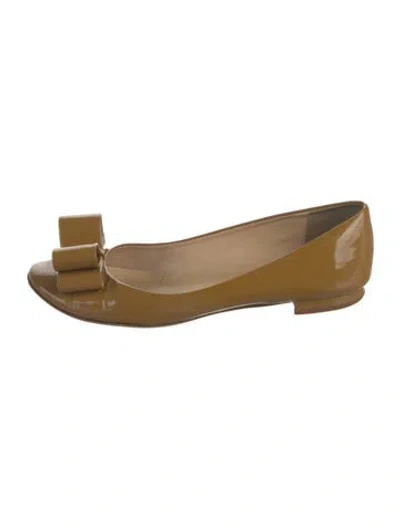 Pre-owned Kate Spade Patent Leather Ballet Flats In Brown