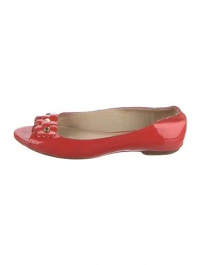 Pre-owned Kate Spade Patent Leather Ballet Flats In Red
