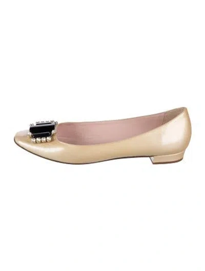 Pre-owned Kate Spade Patent Leather Ballet Flats In Yellow