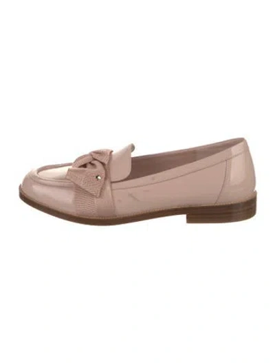 Pre-owned Kate Spade Patent Leather Bow Accents Loafers In Pink
