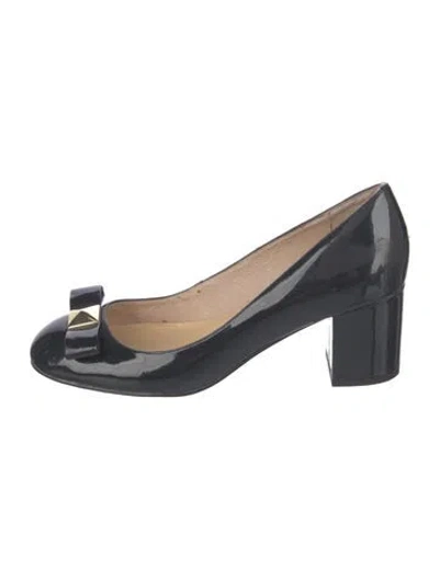 Pre-owned Kate Spade Patent Leather Bow Accents Pumps In Blue