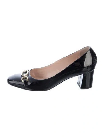 Pre-owned Kate Spade Patent Leather Bow Accents Pumps In Blue