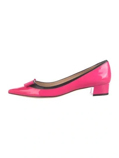 Pre-owned Kate Spade Patent Leather Bow Accents Pumps In Pink