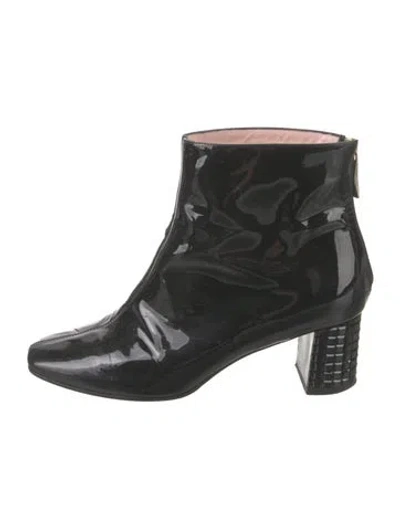 Pre-owned Kate Spade Patent Leather Chelsea Boots In Black