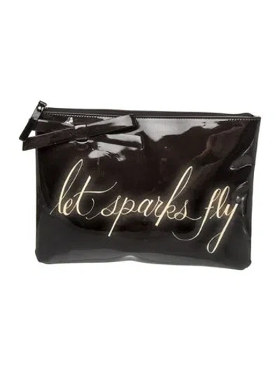 Pre-owned Kate Spade Patent Leather Clutch In Black