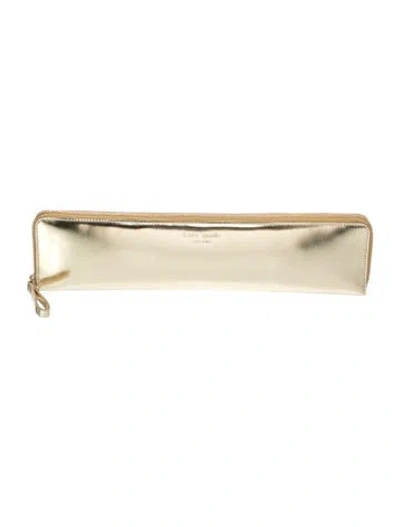 Pre-owned Kate Spade Patent Leather Clutch In Gold