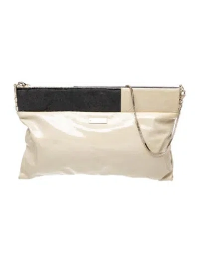 Pre-owned Kate Spade Patent Leather Clutch In Neutral