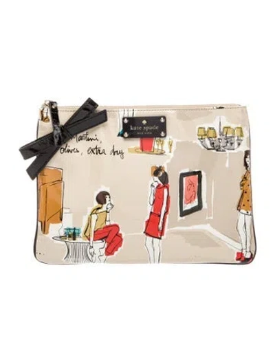 Pre-owned Kate Spade Patent Leather Clutch In Neutrals