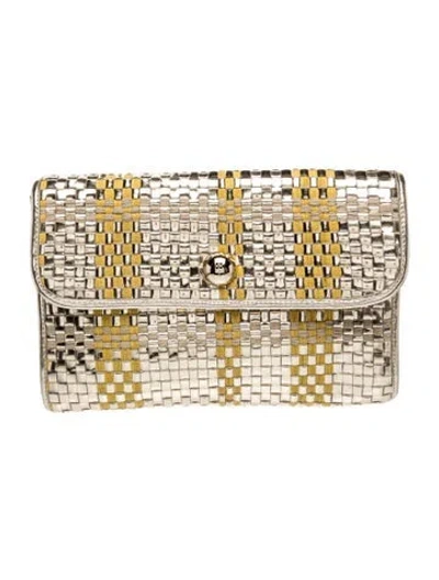 Pre-owned Kate Spade Patent Leather Clutch In Silver