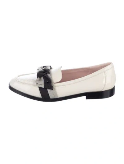 Pre-owned Kate Spade Patent Leather Colorblock Pattern Loafers In Neutral