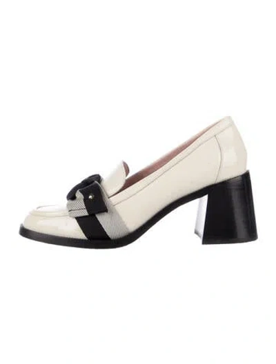 Pre-owned Kate Spade Patent Leather Colorblock Pattern Pumps In Neutrals