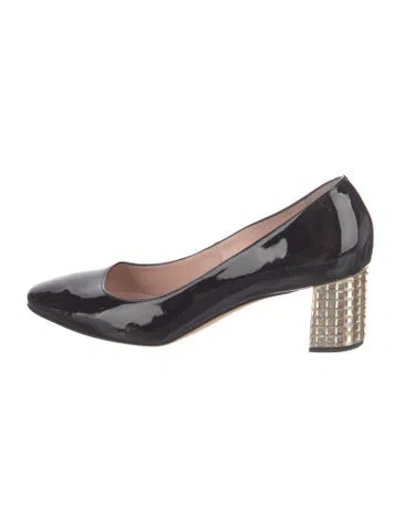 Pre-owned Kate Spade Patent Leather Crystal Embellishments Pumps In Black