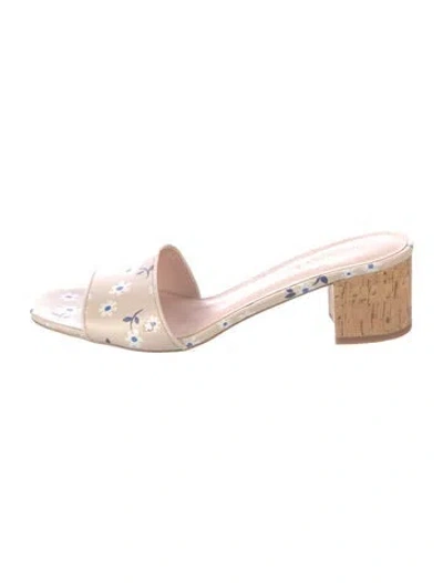 Pre-owned Kate Spade Patent Leather Floral Print Slides In Multi