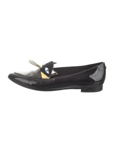 Pre-owned Kate Spade Patent Leather Loafers In Black