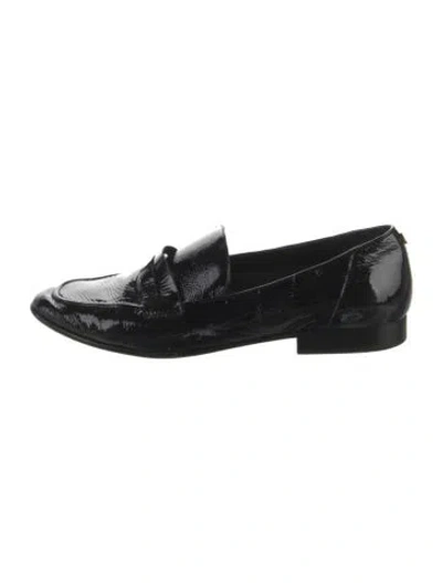 Pre-owned Kate Spade Patent Leather Loafers In Black
