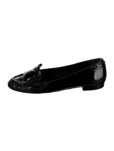 Pre-owned Kate Spade Patent Leather Loafers In Black