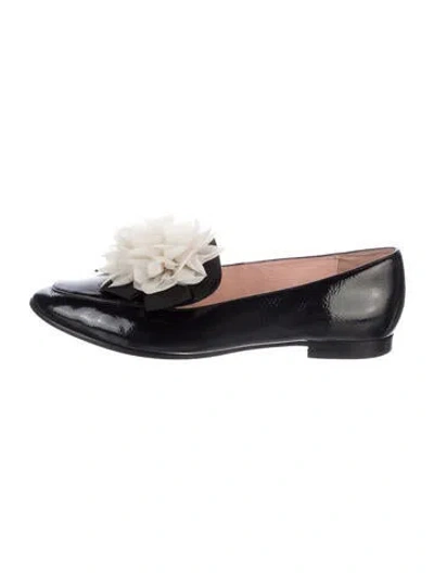 Pre-owned Kate Spade Patent Leather Mesh Accents Loafers In Black