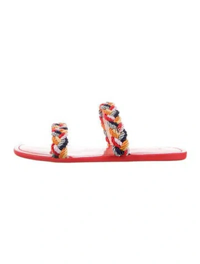 Pre-owned Kate Spade Patent Leather Patterned Flats In Red