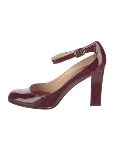 Pre-owned Kate Spade Patent Leather Pumps In Burgundy