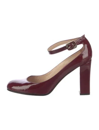 Pre-owned Kate Spade Patent Leather Pumps In Burgundy