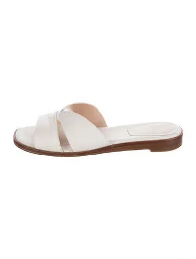 Pre-owned Kate Spade Patent Leather Slides In Neutral