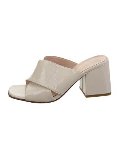 Pre-owned Kate Spade Patent Leather Slides In Neutral