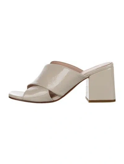 Pre-owned Kate Spade Patent Leather Slides In Neutrals