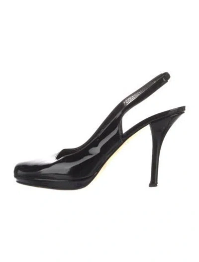 Pre-owned Kate Spade Patent Leather Slingback Pumps In Black