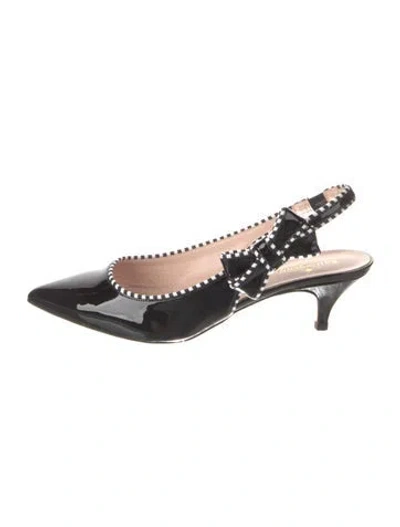 Pre-owned Kate Spade Patent Leather Slingback Pumps In Black
