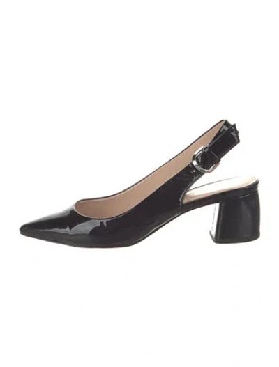 Pre-owned Kate Spade Patent Leather Slingback Pumps In Black