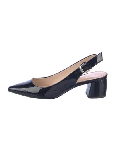 Pre-owned Kate Spade Patent Leather Slingback Pumps In Blue