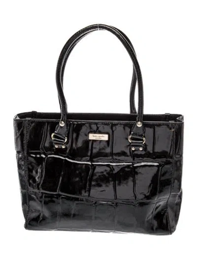 Pre-owned Kate Spade Patent Leather Top Handle Bag In Black