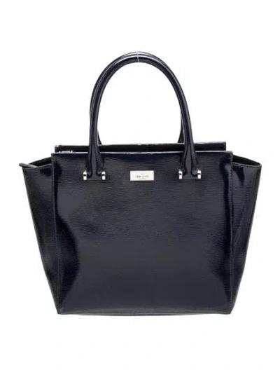 Pre-owned Kate Spade Patent Leather Top Handle Bag In Blue