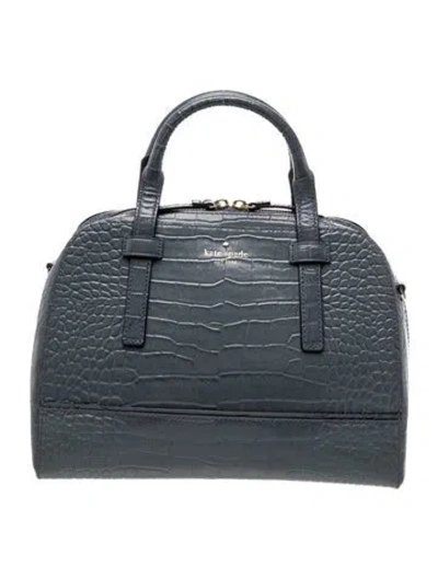 Pre-owned Kate Spade Patent Leather Top Handle Bag In Blue