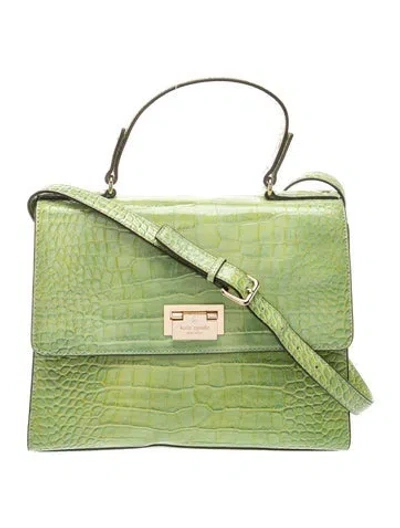 Pre-owned Kate Spade Patent Leather Top Handle Bag In Green