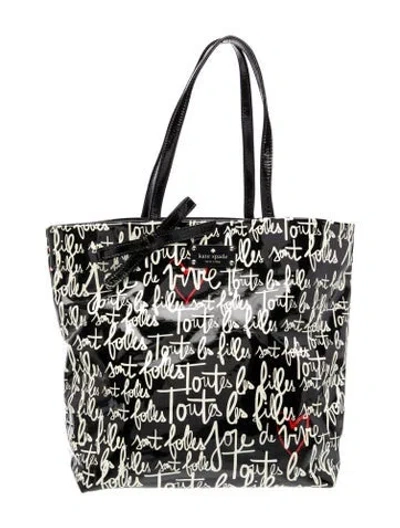 Pre-owned Kate Spade Patent Leather Tote In Black