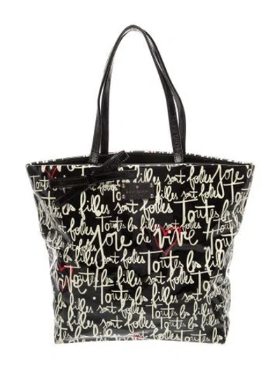 Pre-owned Kate Spade Patent Leather Tote In Black
