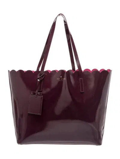 Pre-owned Kate Spade Patent Leather Tote In Purple