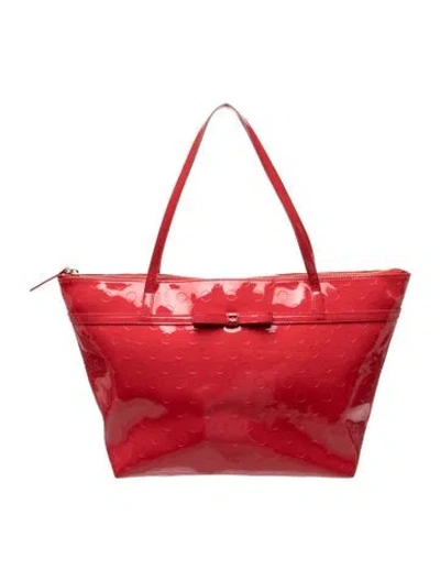 Pre-owned Kate Spade Patent Leather Tote In Red