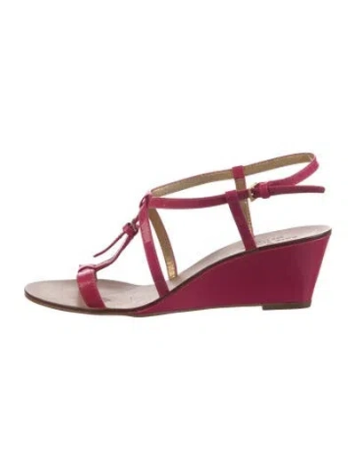 Pre-owned Kate Spade Patent Leather T-strap Sandals In Pink