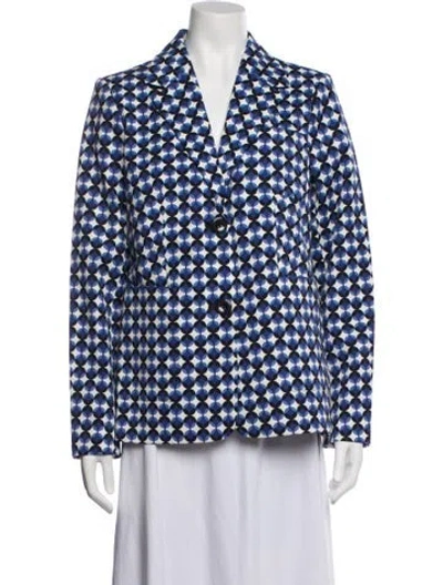 Pre-owned Kate Spade Patterned Blazer In Blue