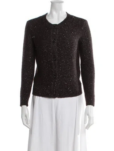 Pre-owned Kate Spade Patterned Crew Neck Sweater In Brown