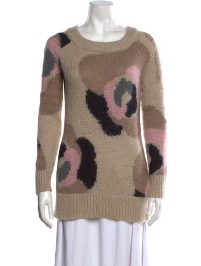 Pre-owned Kate Spade Patterned Crew Neck Sweater In Brown
