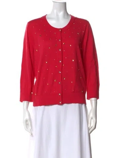 Pre-owned Kate Spade Patterned Crew Neck Sweater In Pink