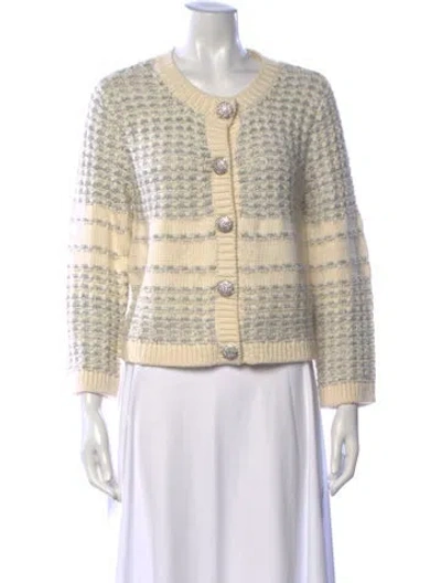 Pre-owned Kate Spade Patterned Crew Neck Sweater In Silver/white